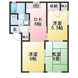 クレールA・T 3DKの間取図画像