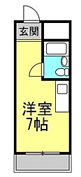 スターヒルズマルサン ワンルームの間取図画像