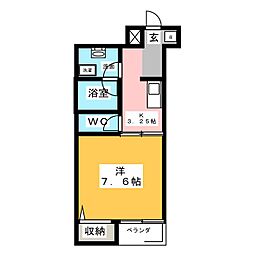 グロワール・スギ 1Kの間取図画像