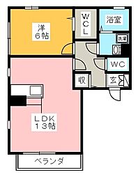ウィックス 1LDKの間取図画像