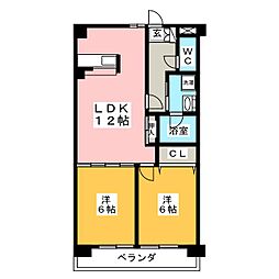 コーラル半田 2LDKの間取図画像