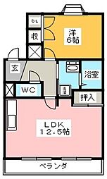 フォルビテッツァ美浜 1LDKの間取図画像