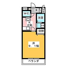ミリオンベル3 1Kの間取図画像