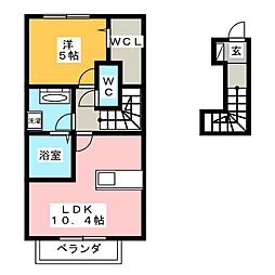 クリプトメリア 1LDKの間取図画像