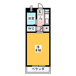 フレンド・ハイツ 1Kの間取図画像