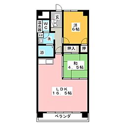 K・Iソシア1 2LDKの間取図画像