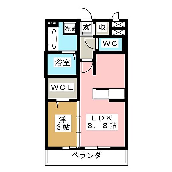 マルシェII ｜愛知県春日井市篠木町６丁目(賃貸アパート1LDK・1階・33.39㎡)の写真 その2