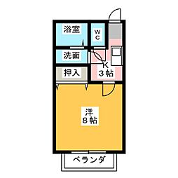 Ｇｒａｎｄ　Ｐａｒｋ 2階1Kの間取り