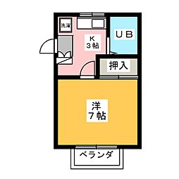 イレブン春日井 1Kの間取図画像