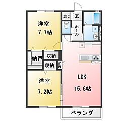 エスペリア空 2LDKの間取図画像