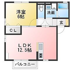 フォルテ神領 1LDKの間取図画像