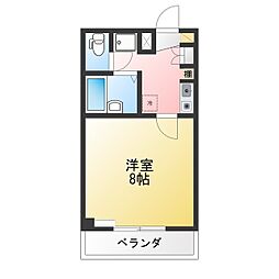 シャイン名藤 1Kの間取図画像