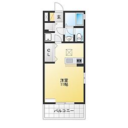 メゾングランデス ワンルームの間取図画像