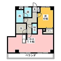 エクセルコート 1SLDKの間取図画像