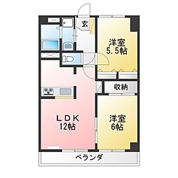 メゾンドシャンティイ 2LDKの間取図画像