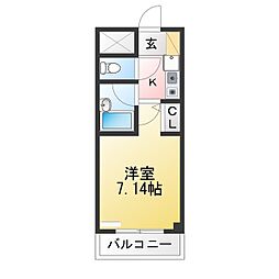 カレッジハイツ春日井 1Kの間取図画像