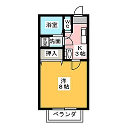 グラン・パルク2 1Kの間取図画像