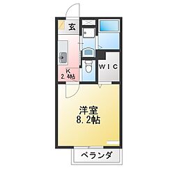 サンガーデン神領 1Kの間取図画像