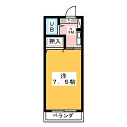 末澤ビル 1Kの間取図画像