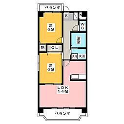 グランシャリオ 2LDKの間取図画像
