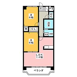 グランシャリオ 2LDKの間取図画像