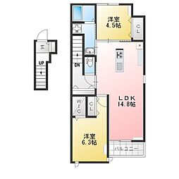 ヘーベルメゾン高蔵寺南棟 2LDKの間取図画像