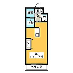 トワクロッシェ ワンルームの間取図画像