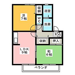 ソレアード3 2LDKの間取図画像