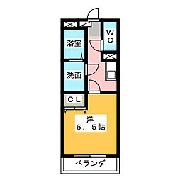 ブルーミング春日井 1Kの間取図画像