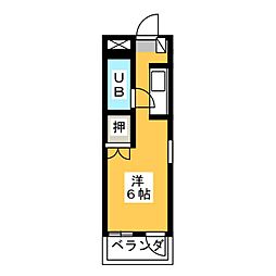 ハイツ尾洲 ワンルームの間取図画像