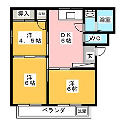 ファミール呉竹 3階3DKの間取り