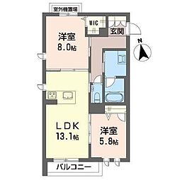 新築フジスター刈谷 3階2LDKの間取り