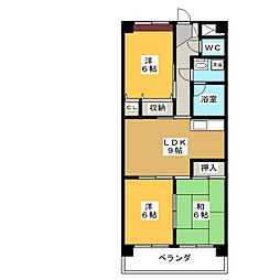 メゾンドヨサミＢ棟 1階3LDKの間取り