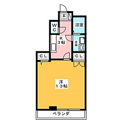 Ｍｙ　Ｒｏｏｍ　たど 3階1Kの間取り