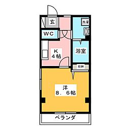 アートオン東刈谷II 3階1Kの間取り