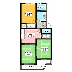 Ｎｅｘｔマンション 1階3DKの間取り