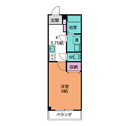 T-SQUARE 1Kの間取図画像