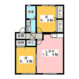 パステルウィンド 2LDKの間取図画像