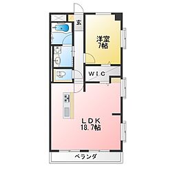 サンコート21 1LDKの間取図画像