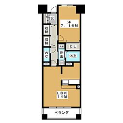 パークホームズ刈谷サザンゲートウエスト 1LDKの間取図画像