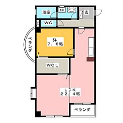 SuncourtHANNOKI 1LDKの間取図画像