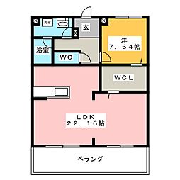 SuncourtHANNOKI 1LDKの間取図画像