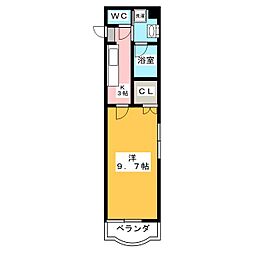 シャルマンケイエム 1Kの間取図画像