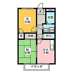 サープラス2MIYABI 2DKの間取図画像