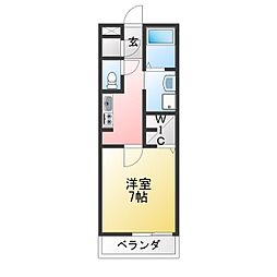 メゾンドアミー 1Kの間取図画像
