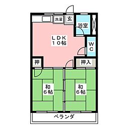 加藤マンション 2LDKの間取図画像
