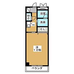 メゾンあたけ 1Kの間取図画像