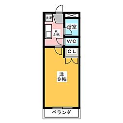 パレス中川 1Kの間取図画像