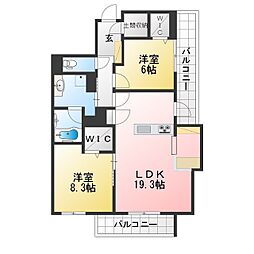 ザ リッツ刈谷 2LDKの間取図画像