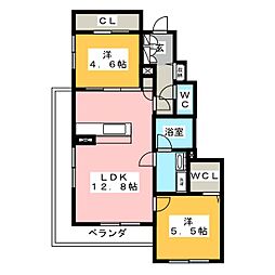 フェリシオン 2LDKの間取図画像